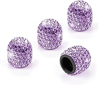 Vista 10 de JUSTTOP - Juego de 4 tapas en cristal para los cierres de las válvulas de las llantas de tu automóvil, hechas a mano, en forma de diamantes