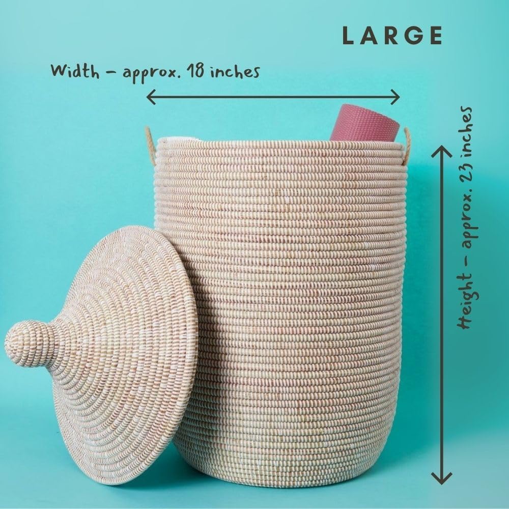 Large Basket, White, 18 Inch Wide, 23 Inch Tall