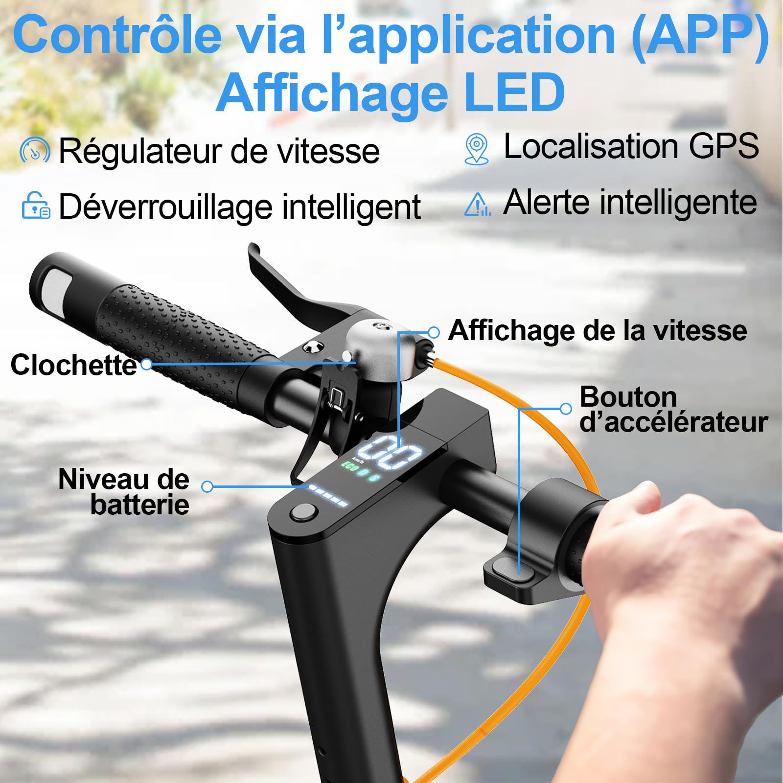 TODIMART E Scooter mit Blinker und App T3S, 30 km Reichweite, Duales Bremssystem und ist EIN Faltbarer Escooter Roller für Erwachsene mit Pannensicheren Wabenreifen