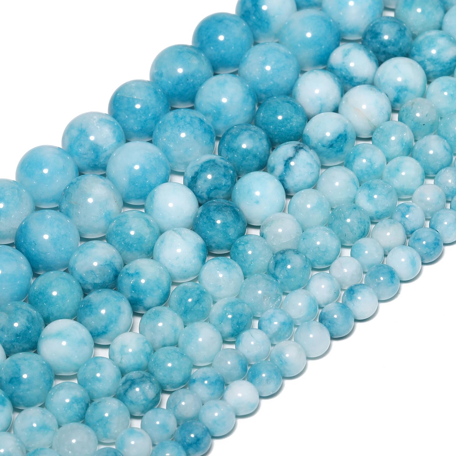 8mm 45pcs Larimar Natural Stone Beads for Jewelry Making Supplies, Round Crystal Beads for Bracelets Necklace DIY Crafts