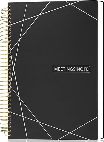 Cuaderno de reuniones con artículos de acción, cuaderno de trabajo para tomar notas de 8.5 x 11 pulgadas, cuaderno de reuniones para oficina,