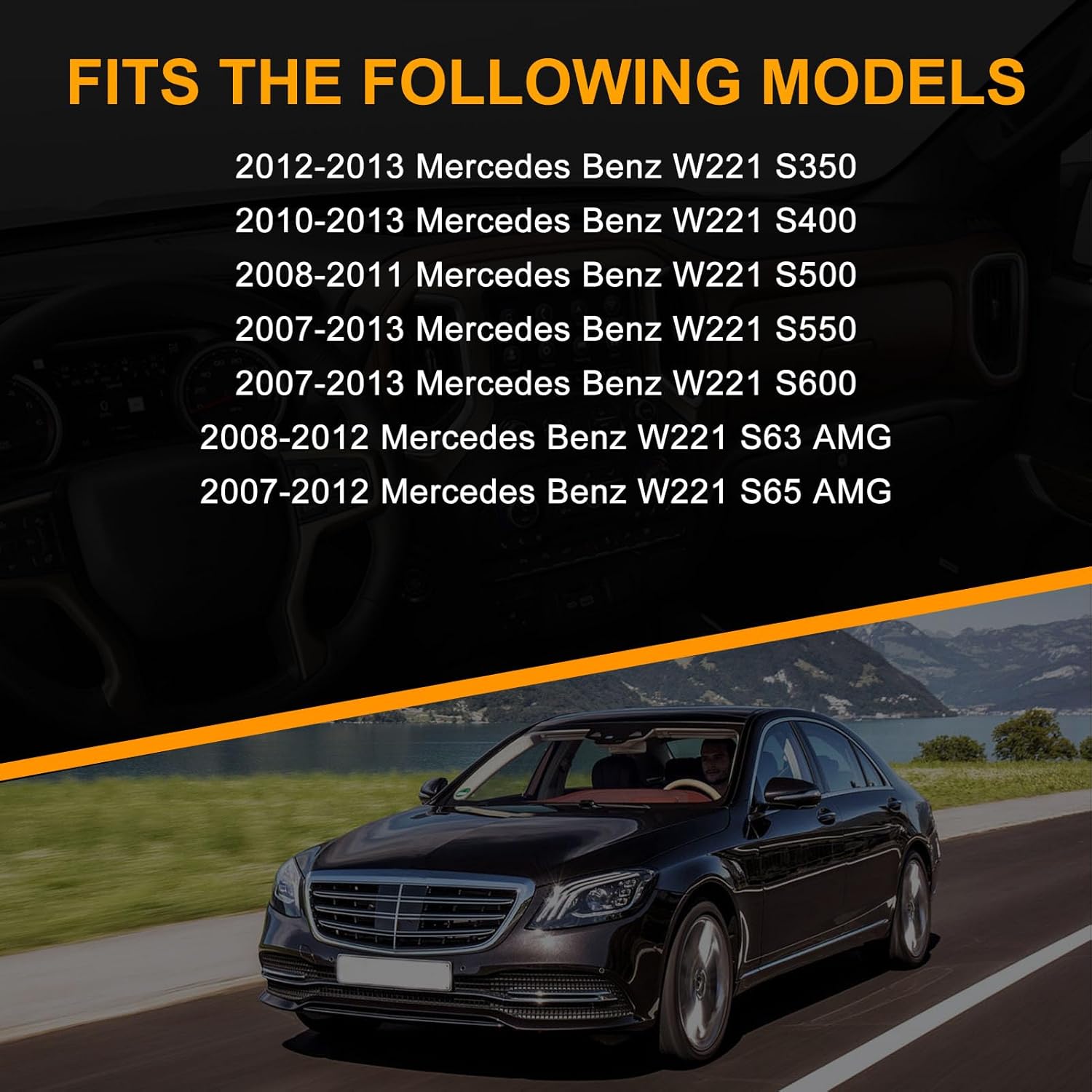 MILLISEC Front Strut Shock Absorber Compatible with 2007-2013 Benz W221 S350/S500/S600/S65 AMG Car Suspensions Strut OEM Replaces# 2213204913, 2213209313