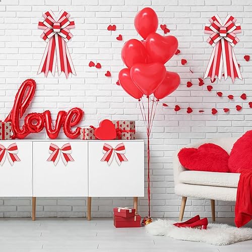 Miniatura 4 de Hying Cintas de manualidades para el día de San Valentín para lazos de corona, 2.5 pulgadas x 10 yardas, cintas de arpillera rojas y rosas para
