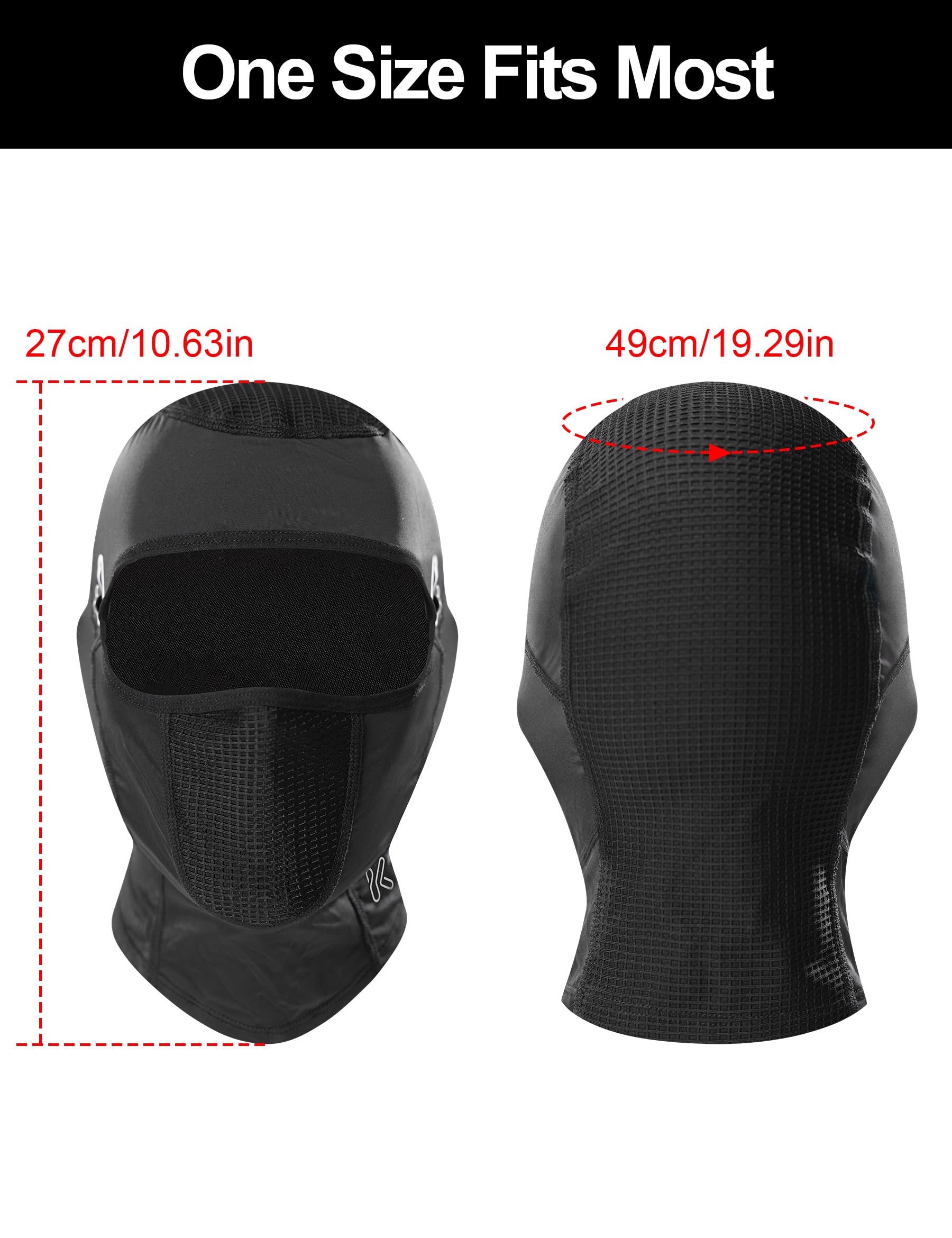 Balaclava Face Mask Men Motorcycle Cycling Summer Waffle Breathable Headgear Women Ice Silk Elastic UV Protection Hood Mask Black