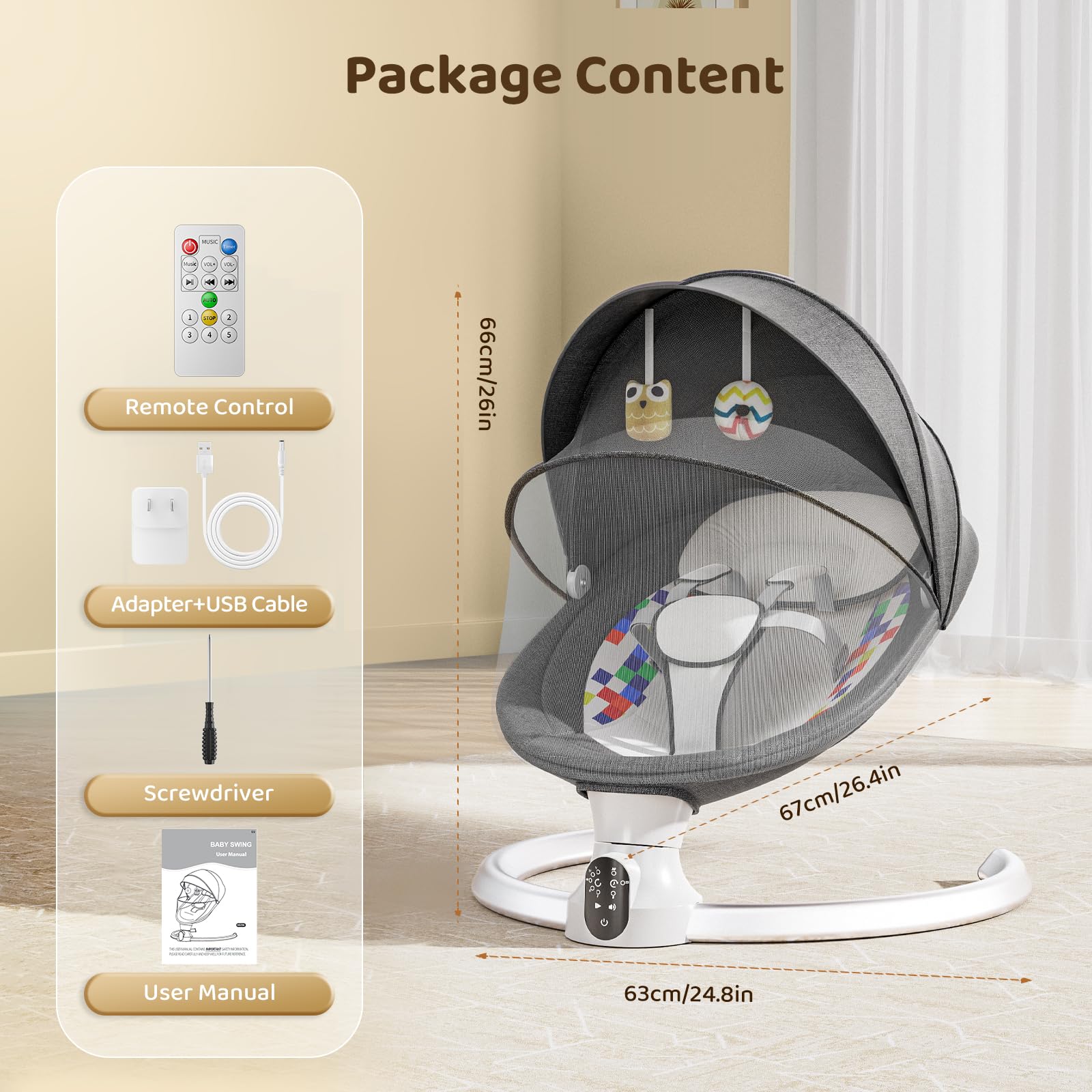 Sdraietta Neonati, Dondola Passeggino Elettrico con Telecomando e Wireless,con 10 musica,pieghevole, con telecomando e Blueteeth,con imbracatura di sicurezza a 5 punti