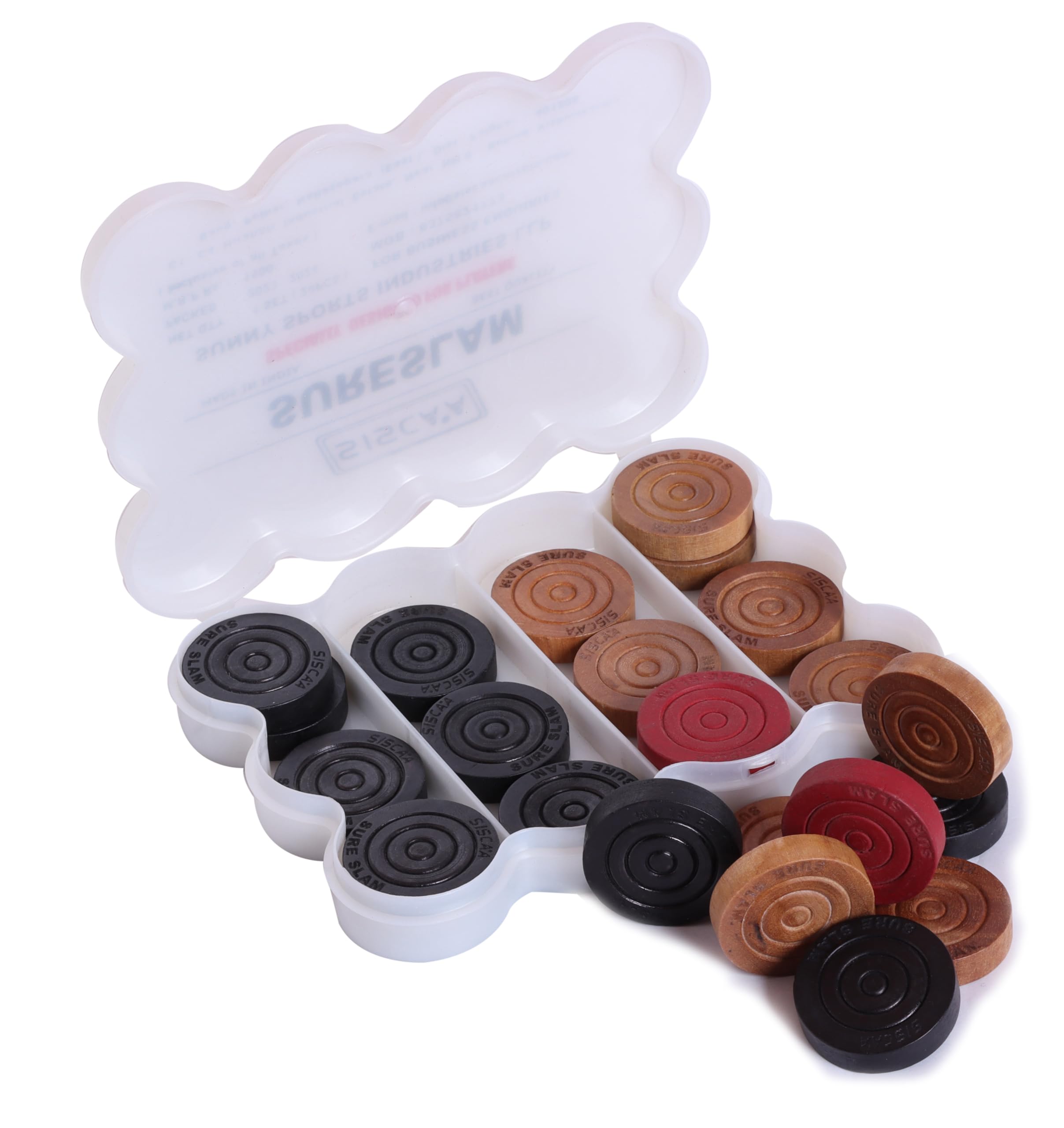 KD SISCAA Carrom Coin Carrom Board Accessory Approved & Used in National Tournament Carrom board by Carrom Federation of India (SureSlam)