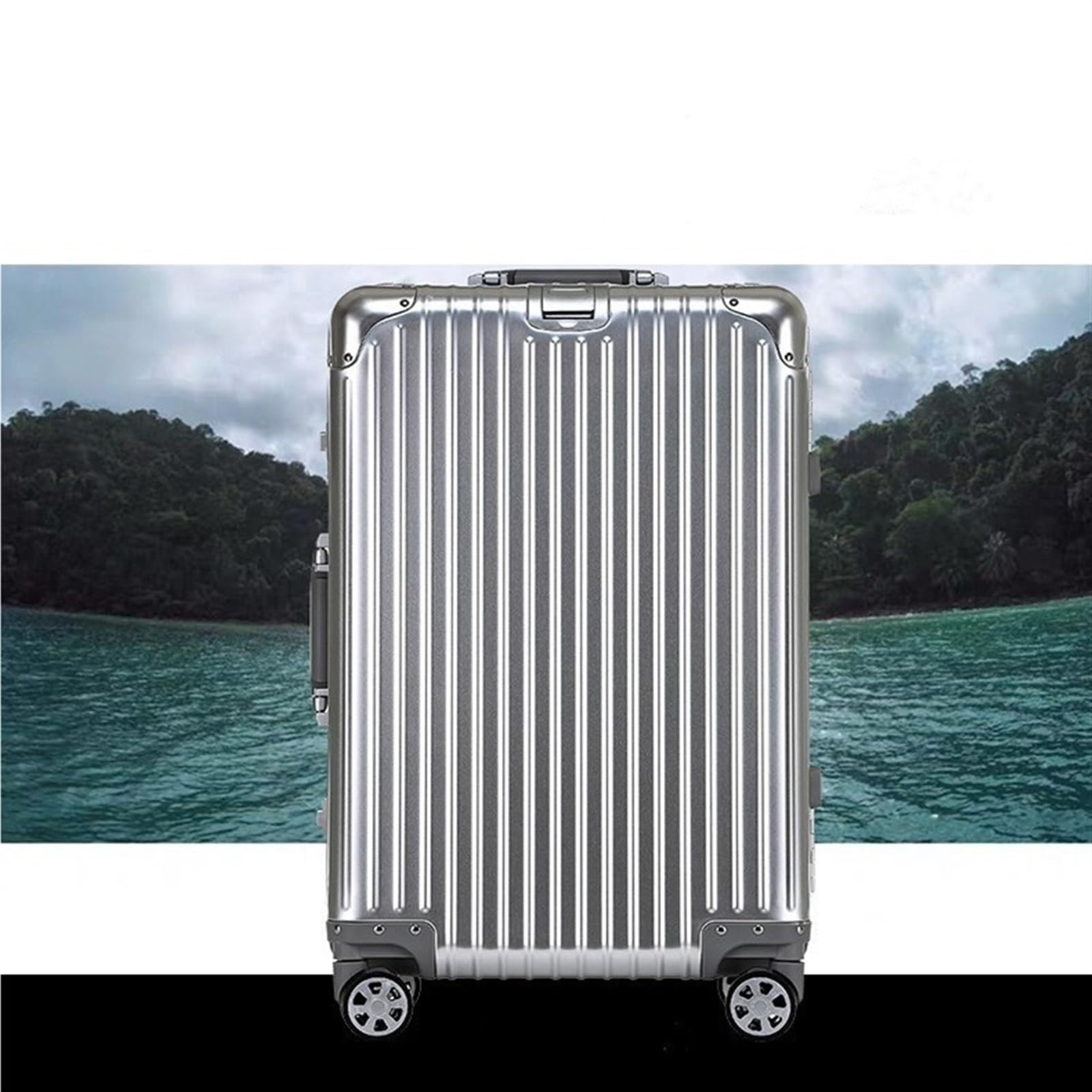 Walizki na kółkach Wszystkie aluminiowe etui na wózek ze stopu magnezu torba podróżna ze stopu aluminium metalowa torba podróżna przenośna walizka podróżna wielofunkcyjna (kolor: D, Taille Unique : 2
