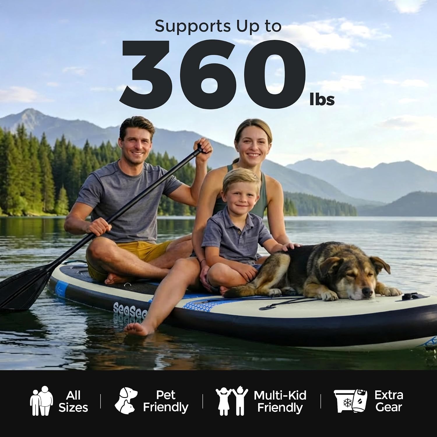 Inflatable Stand Up Paddle Board Includes Paddle, Dual Action Pump, and Accessories 11ft Lightweight iSUP, 33"*6" Wide Stable Design, Anti-Slip EVA Deck, Paddle Board for Adults