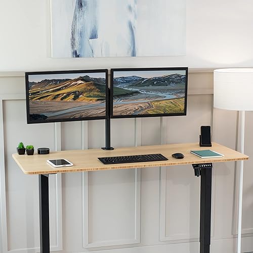 Vista 246 de VIVO - Mesa/tablero universal de 1.52 m x 60 cm (60 x 24 in) para escritorio de oficina y hogar con altura ajustable. Madera clara