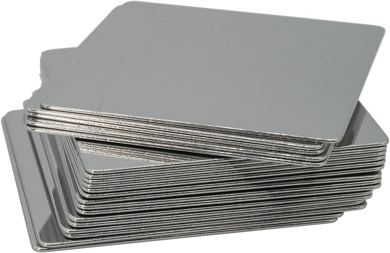 StayMax Engraving Stamping Blank Tags Metal Plate 25 Pack 1.75x2Inch
