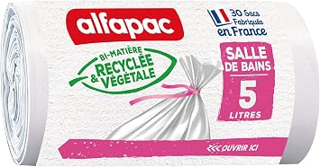 alfapac - 30 bin bags with ties - bathroom - 5L