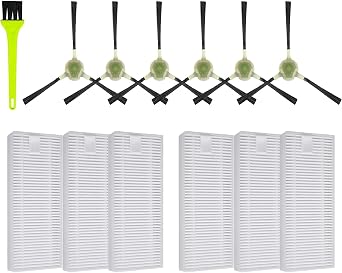 Lefant M210P M210 Pro Replacement Filters and Side Brushes - NOT for 5.3x2 Inch Filter - Please Verify Your Model Before Purchase