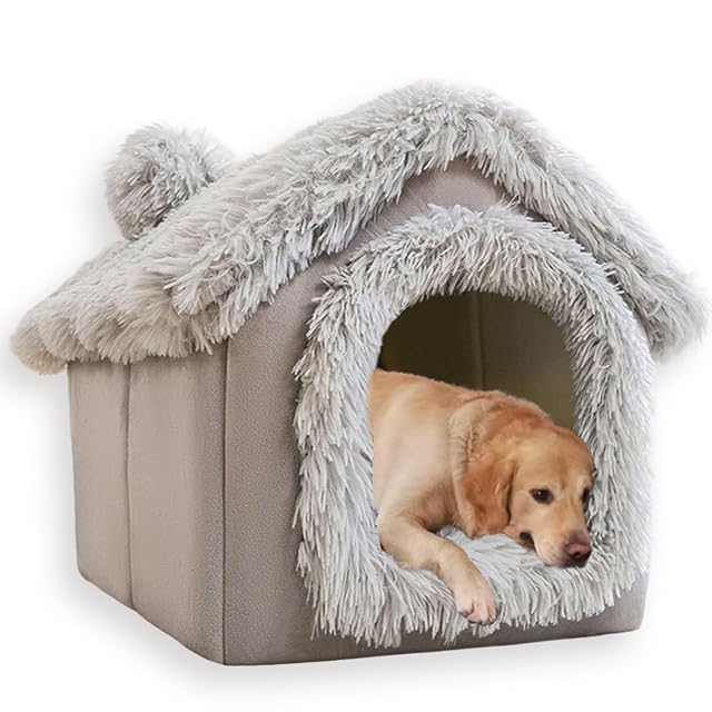 Cama de Casa para Perros Medianos de Felpa Cueva para Mascotas