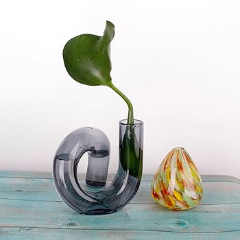 Amazon.co.jp: ガラス花瓶 モダン ミニマリスト 抽象化 パイプ
