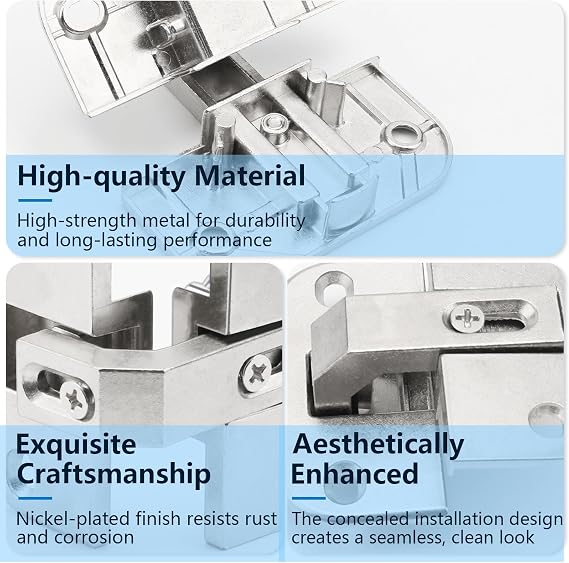 Adjustable Pie Cut Corner Hinge 343.90.710 Lazy Susan Hinges Replacement for Grass 975 Hafele Mepla SSP 17, 19, and 21 Series Hinges, for cabinets and Corner Cabinet Bifold Doors