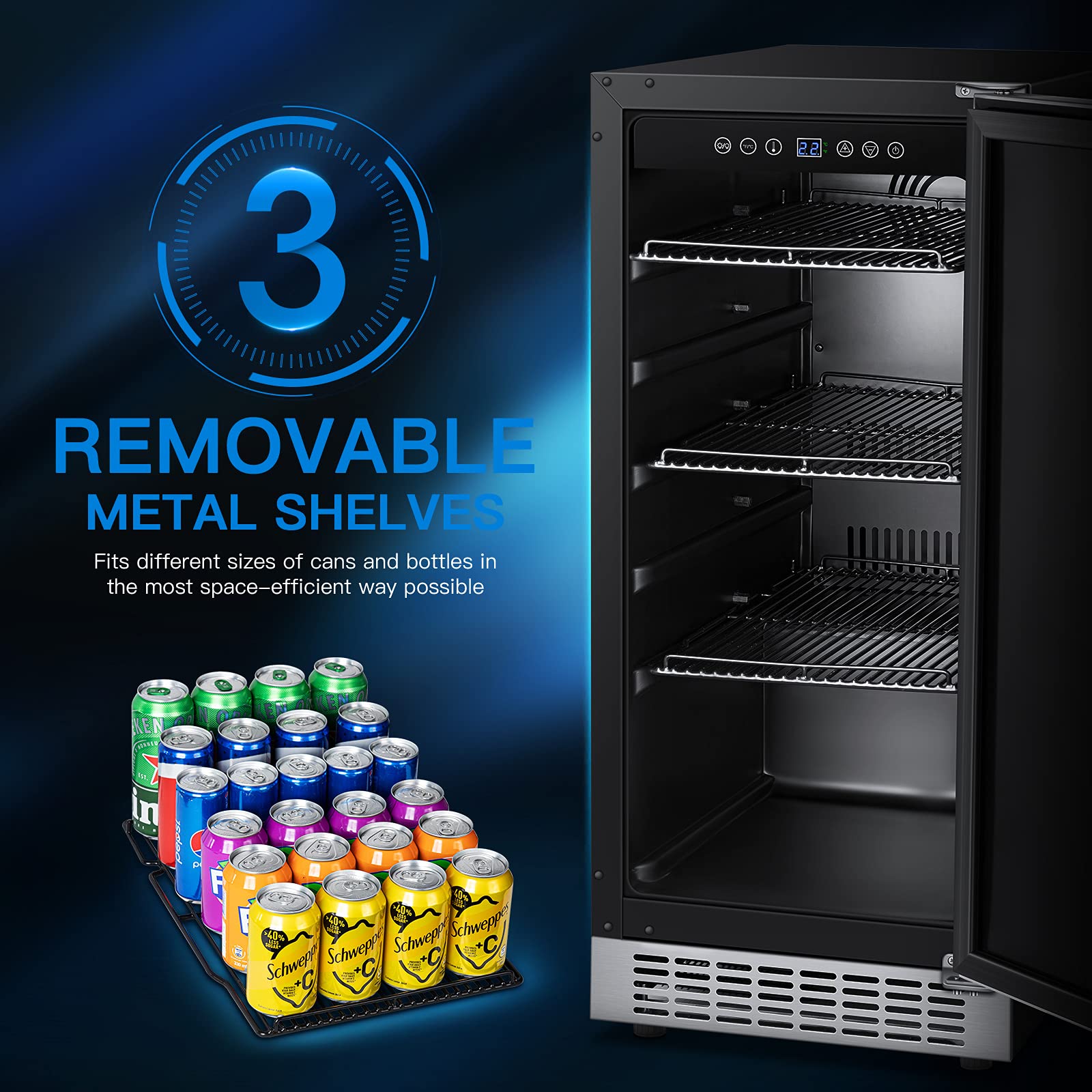 Beverage Cooler 15 Inch, Builtin and Freestanding Beverage