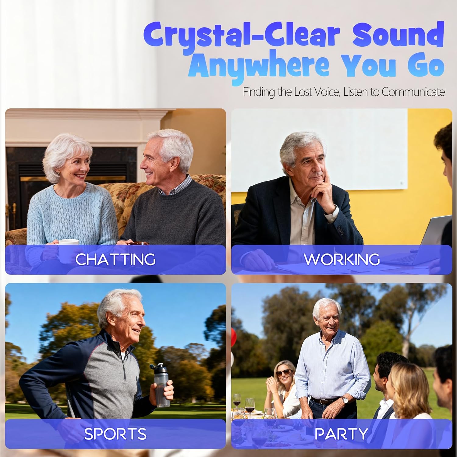Hearing Aid, Rechargeable Personal Sound Amplifier, Discreet In-Ear Design for Hearing Enhancement, 24-Channel Noise Reduction, 60+ Hours Battery Life