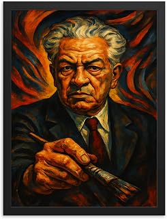 Framed Wall Art of David Alfaro Siqueiros – Fine Art Print for Home or Office Decor, Modern Artistic Portrait, Ready to Hang - 18x24 inches