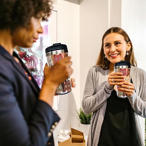 Miniatura 2 de Yipaidel Cut Cat - Vaso de viaje de 13 onzas, taza de café de acero inoxidable con tapa, taza de viaje aislada al vacío de doble pared, regalo para