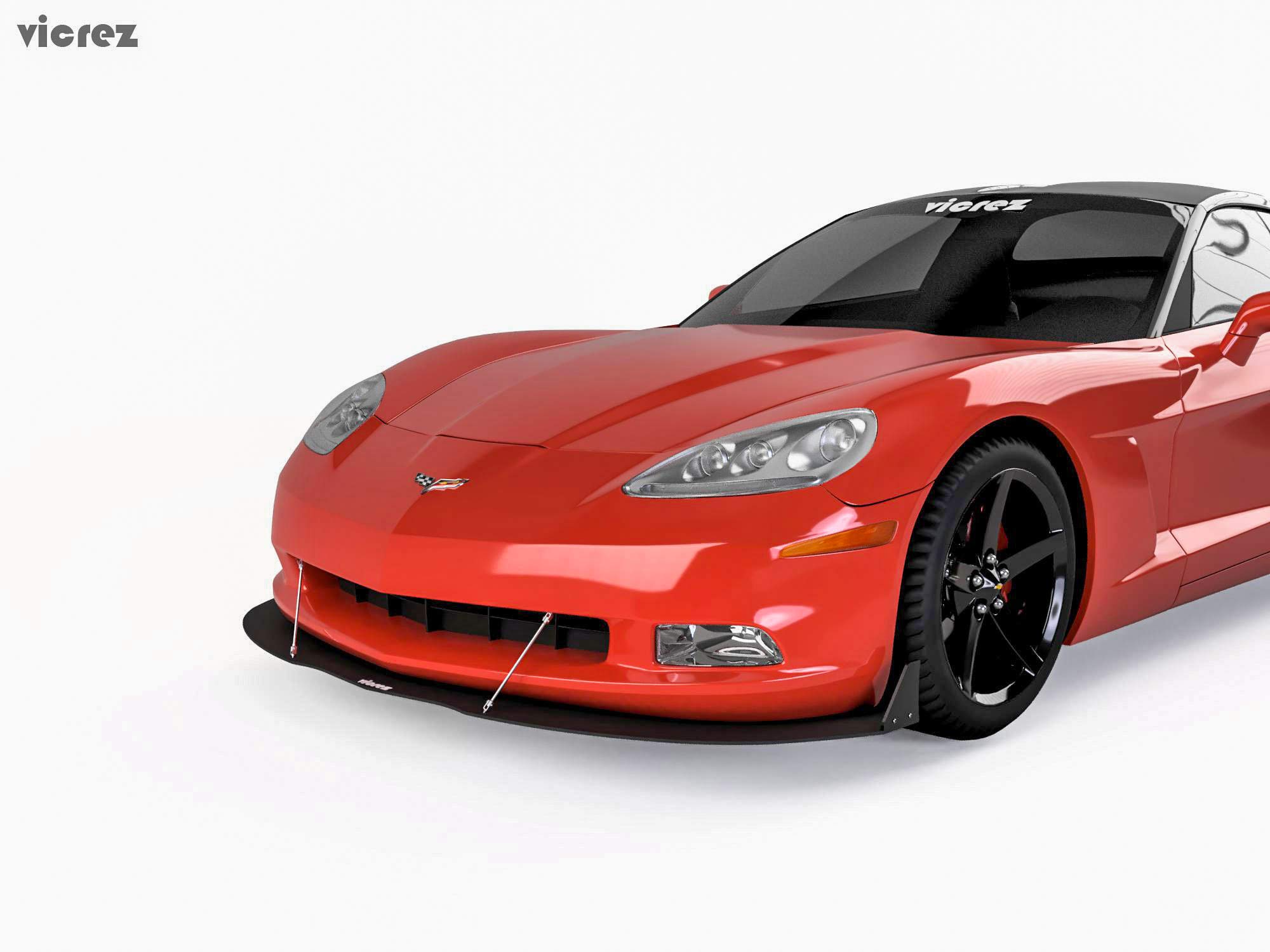 VicrezChevrolet Corvette C6 2005-2013 VZ Style Front Splitters vz100650