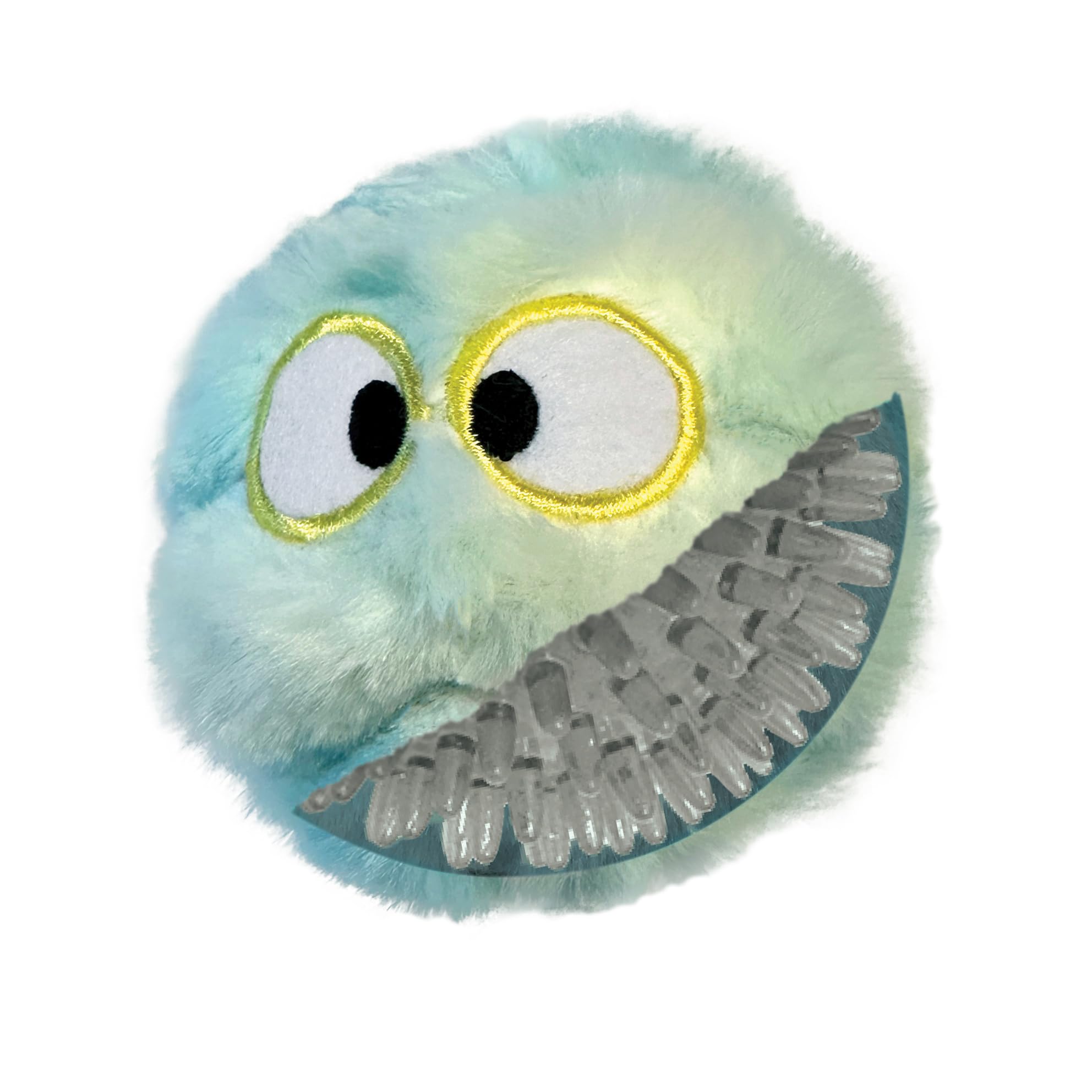 fouFIT Fuzzy Wuzzy Goof Ball Spiker 2-in-1 Dog Ball Toy, Blue