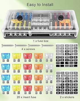 Amazon.com: 20 Way Fuse Box 16 Circuit Blade Fuse Block