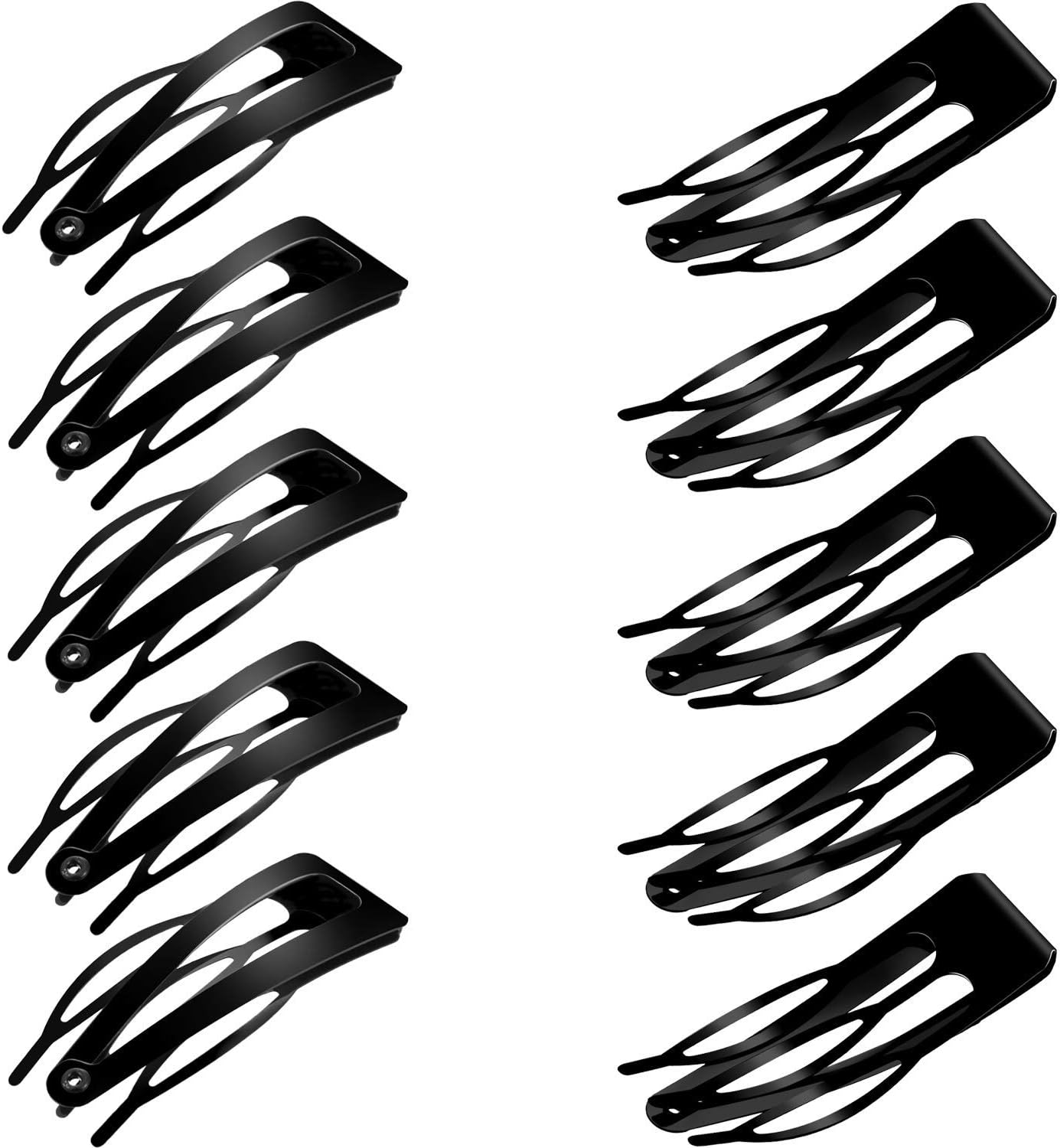 Talora 24 Pieces Double Grip Black Hair Clips Metal Snap Hair Clips Hair Barrettes for Hair Making, Salon Supplies
