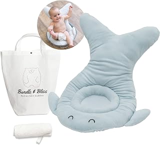 Baby Sink Bath Whale Pad. Sink Bathtub Baby Bather, Whale Towel, Washcloth & Bag. Baby Bathtub for Sink Baby Bath Cushion. Baby Bath Tub Liner Baby Bather for Newborns Sponge Cushion
