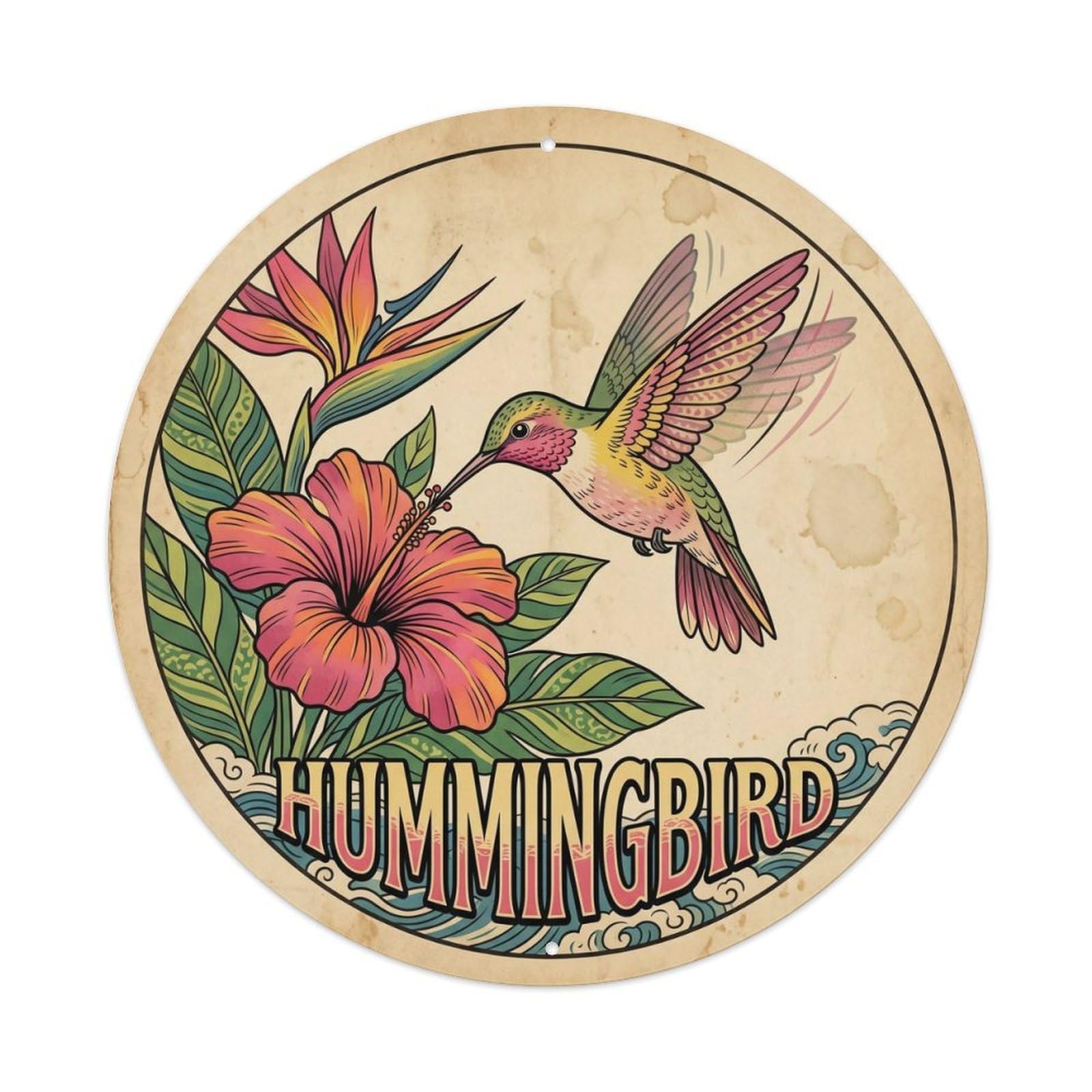 Hummingbird Hawaii Wildlife Island Marine Metal Tin Sign