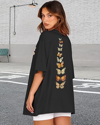 Womens Oversized Tshirt Graphic Tees Crew Neck Summer Short Sleeve Tops