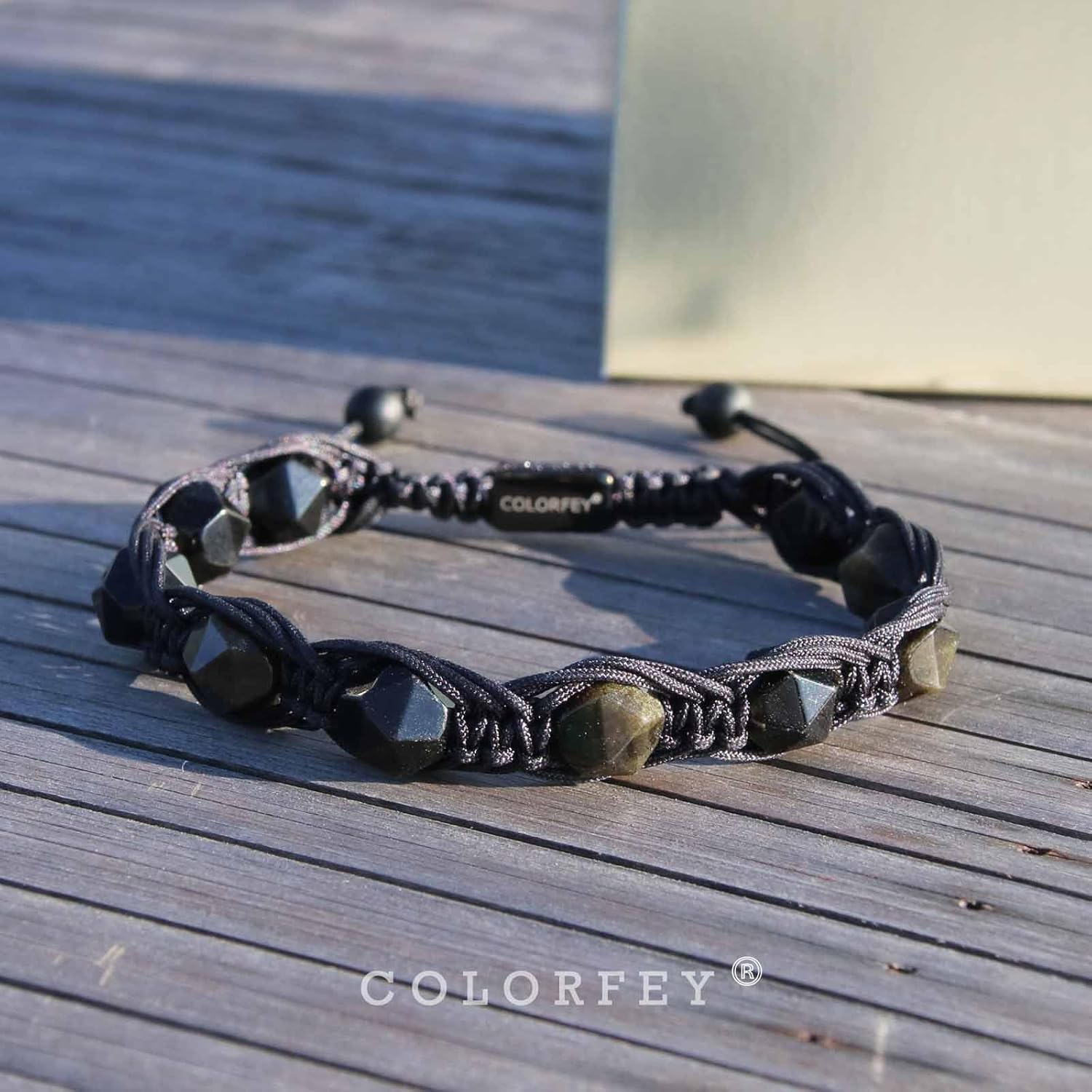 Protection Crystal Beaded Bracelets for Men Women Handmade Tiger Eye Obsidian Gemstone Bracelet Mens Rope Bracelets Unique Faceted Bead Set, Natural Energy Gifts for Father Husband Son - Image 3