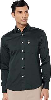 U.S. Polo Assn. Men's Solid Regular Fit Shirt Price In India