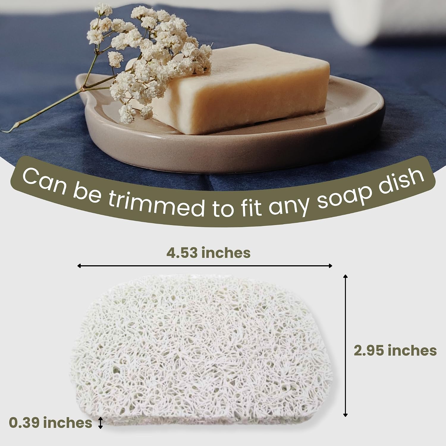 Gadgetime USA Soap Saver Pad - 6 Pack Soap Holder for Kitchen & Bathroom Use - Durable Non Slip Soap Dish, Shampoo Bar & Dish Soap - Large Size & Easy to Wash - Perfect for Travel - Self Draining
