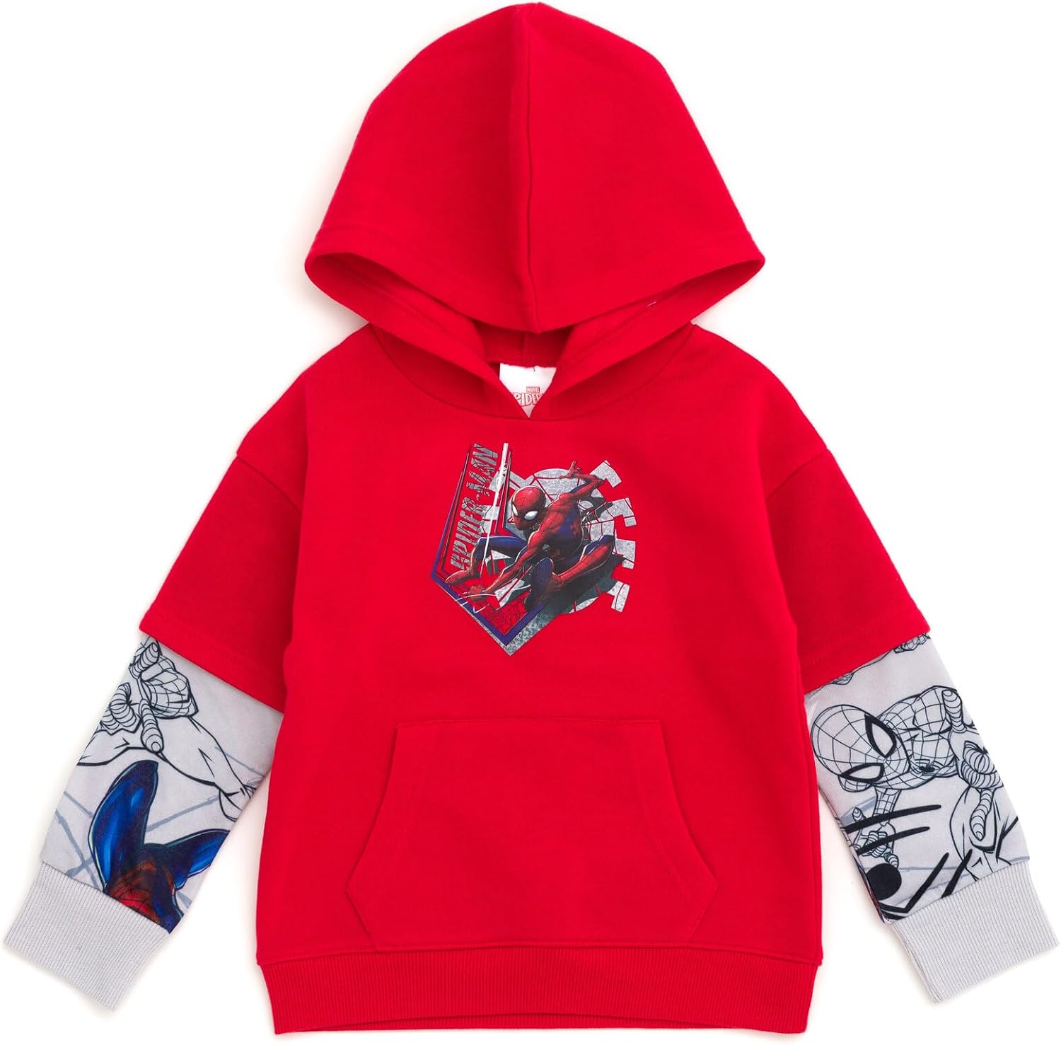 Marvel Spider-Man Boys' Fleece Pullover Hoodie Toddler to Big Kid