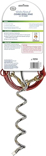 Miniatura 5 de Four Paws Walk About - Estaca en espiral para perros con cable de 15 pies