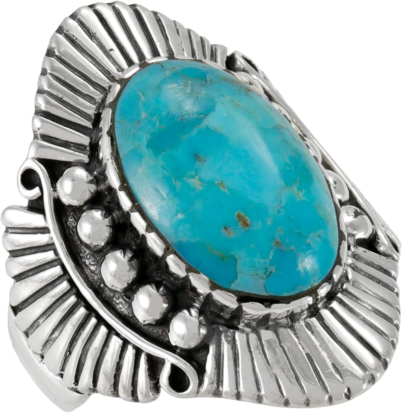 Turquoise Ring Sterling Silver 925 Genuine Gemstones Size 6 to 11 - Image 4