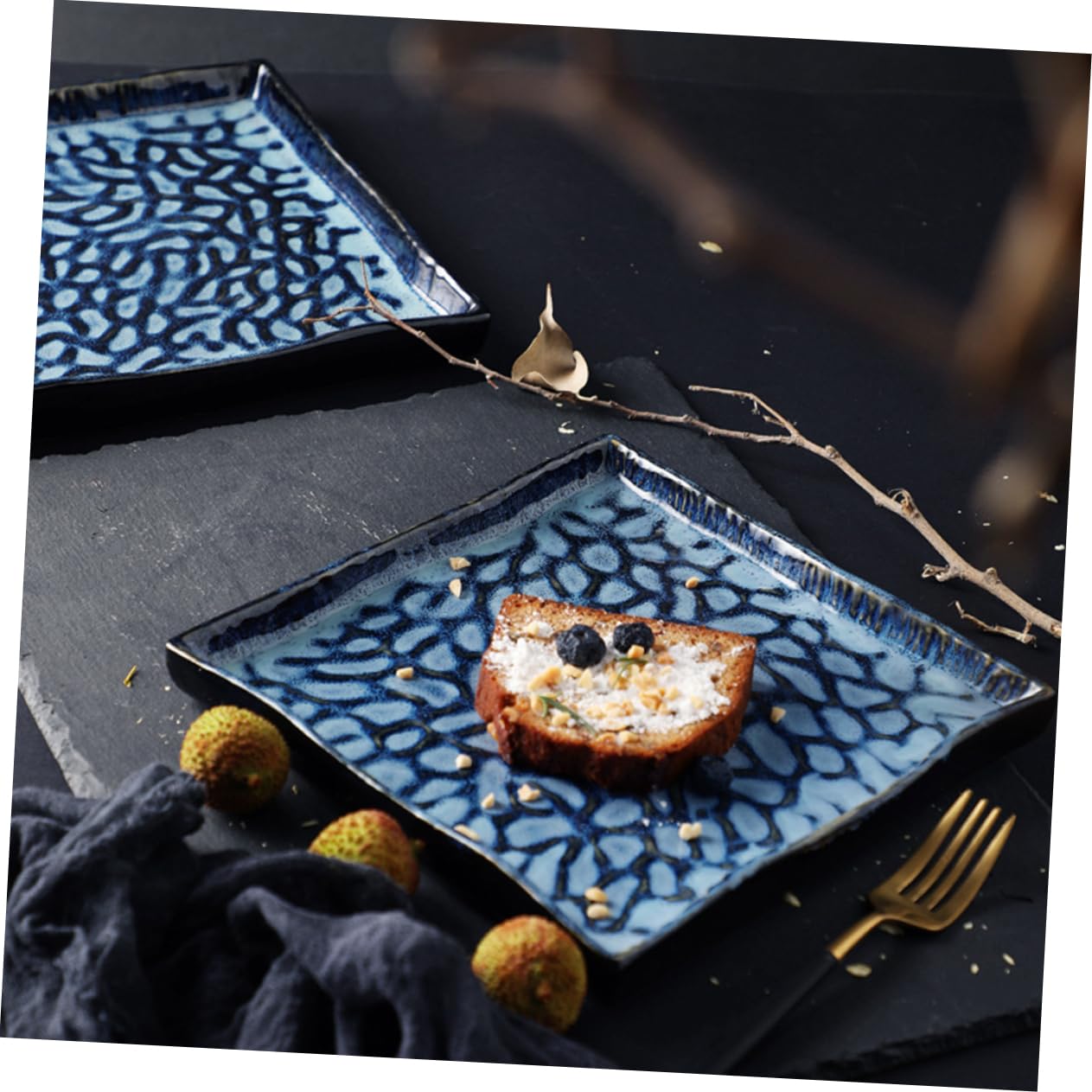Assiette à Sushis en Relief en Céramique pour Service Maison Mariage