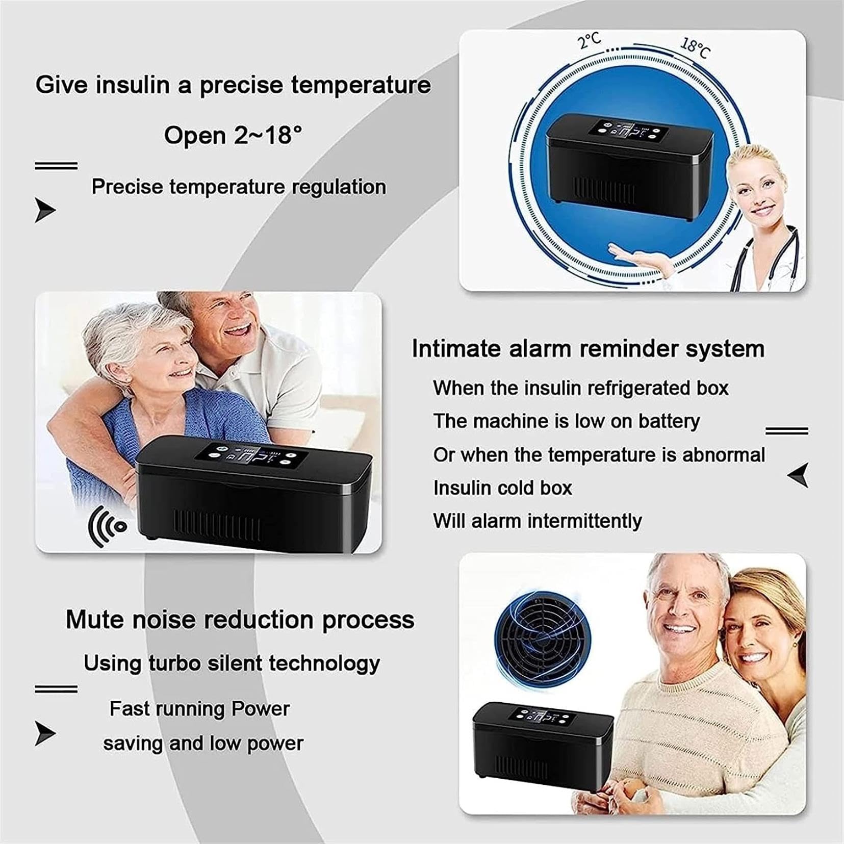 XENITE Glacière à insuline de Voyage, réfrigérateur à médicaments et Refroidisseur à insuline for Voiture, Maison, Plusieurs Modes de Charge