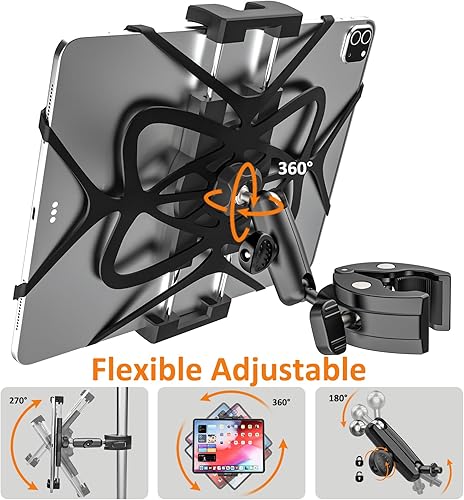 Miniatura 5 de Soporte para tableta de motocicleta fuerte estabilidad y durabilidad Bicicleta Barco Cochecito Gimnasio Spin Bike Cinta de correr Soporte Tableta