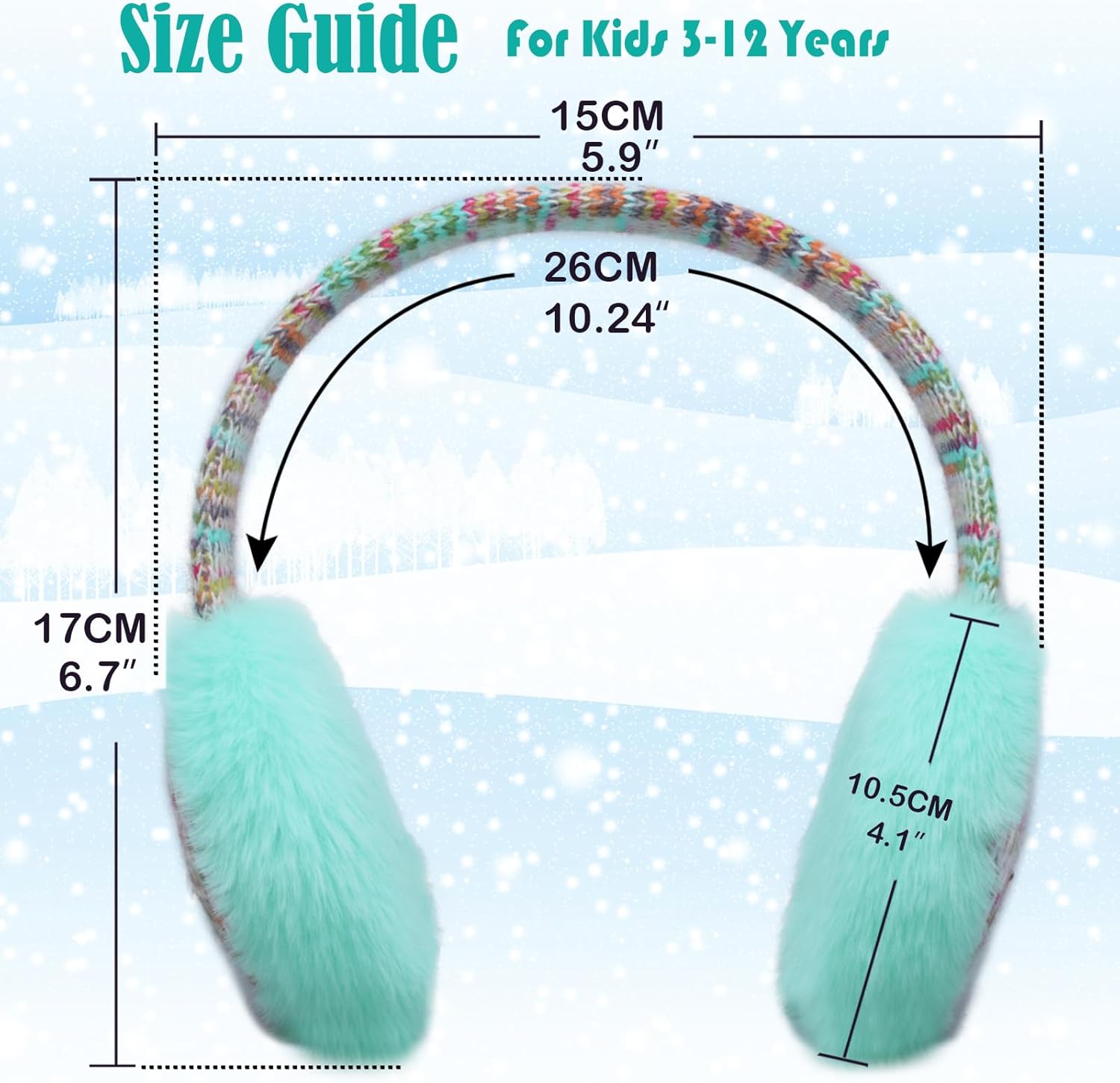 W&LESVAGO Kids Cat Ear Earmuffs with Matching Gloves, Winter Plush Ear Warmers and Sequin Headband Set for Girls - Image 4