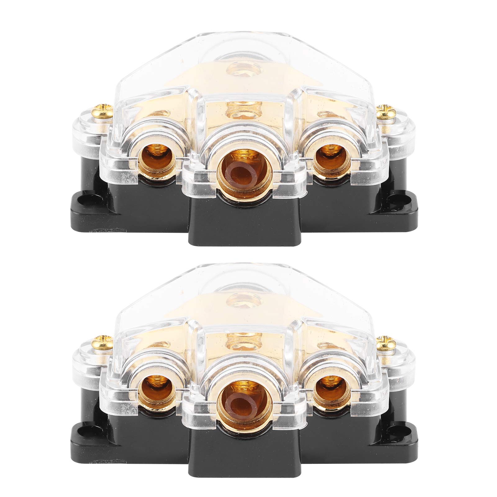 Lot de 2 Blocs de Distribution D'alimentation 1 en 3 Voies pour o Amplificateur Câble Répartiteur Protecteur de Circuit pour Auto Voiture Bateau Blocs de Distribution