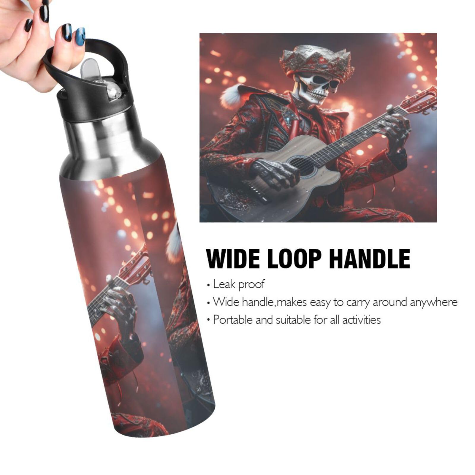 Yipaidel Trinkflasche „I Am The Storm“ – 907 Ml, Mit Zeitmarkierung, Tragegurt, BPA-frei