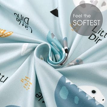 GRSSDER Stretchy Ultra Soft Jersey Knit Fitted Pack n Play Sheets Set 2 Pack, Portable/Mini Crib Sheets for Boys, Universal Fit for Pack N Plays Safe and Snug, Happy Dinosaurs for Baby