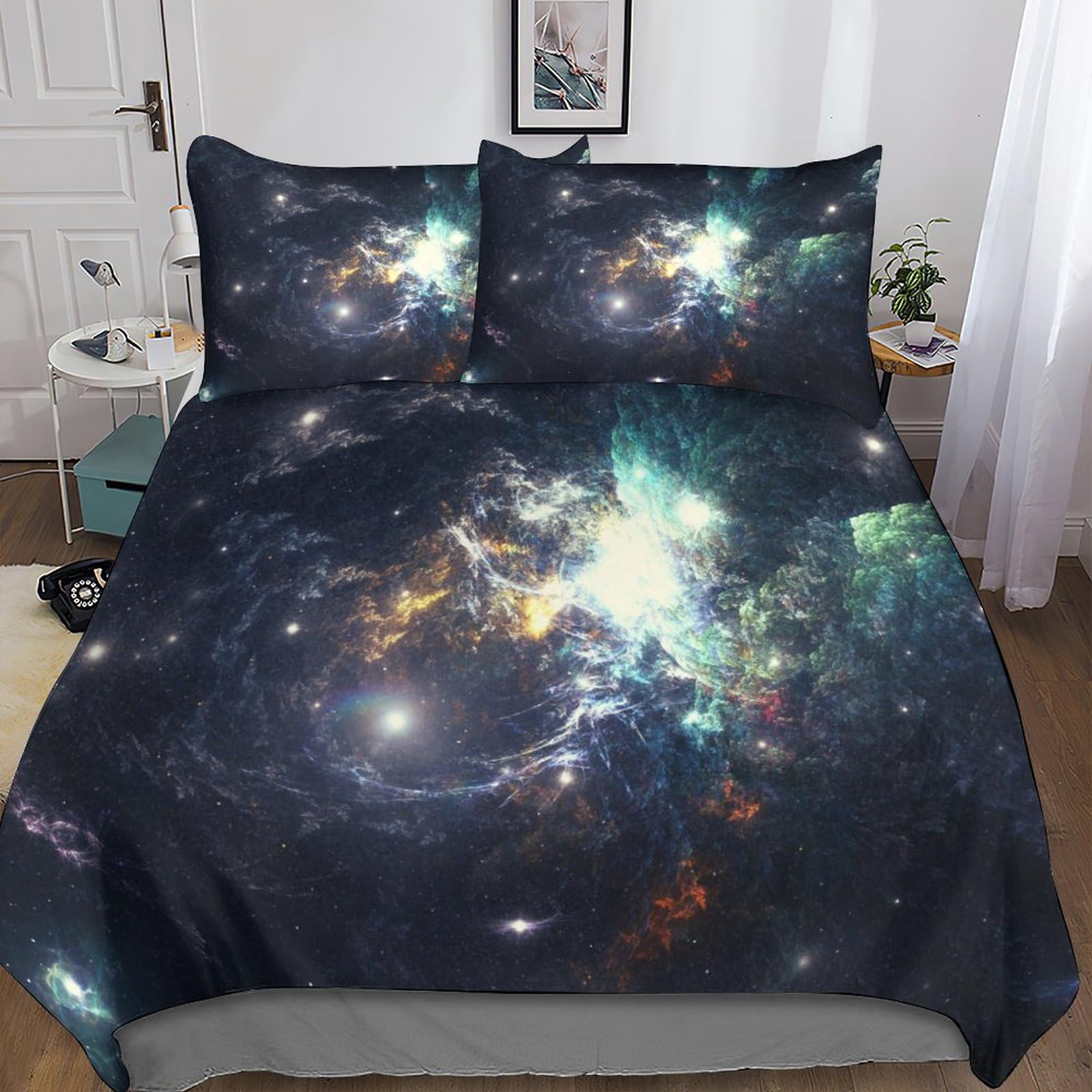 Ensemble de literie Interstellar avec housse de couette 220x240 pour lit 2 personnes King 3D