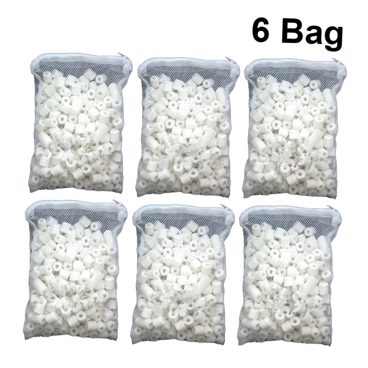 Housoutil 6packungen Bio Poröse Keramikringe Für Teich Und Aquarienfilter Pro Packung Mit Praktischer Mesh-Tasche Für Einfache Reinigung Für Süß Und Salzwasser