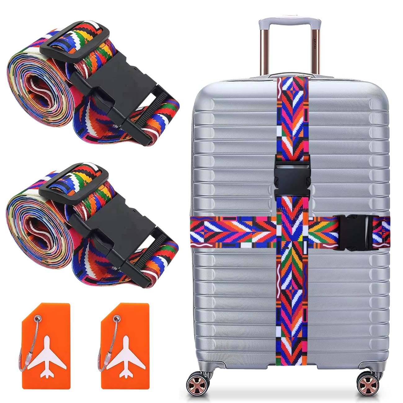 Luggage Straps, Travel Strap，Luggage Straps for suitcases TSA Approved Suitcases Travel Belt (Bohemian Style)