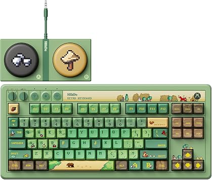 8Bitdo Retro 87 Mechanical Keyboard for Windows PC & Android, Forest Wonder