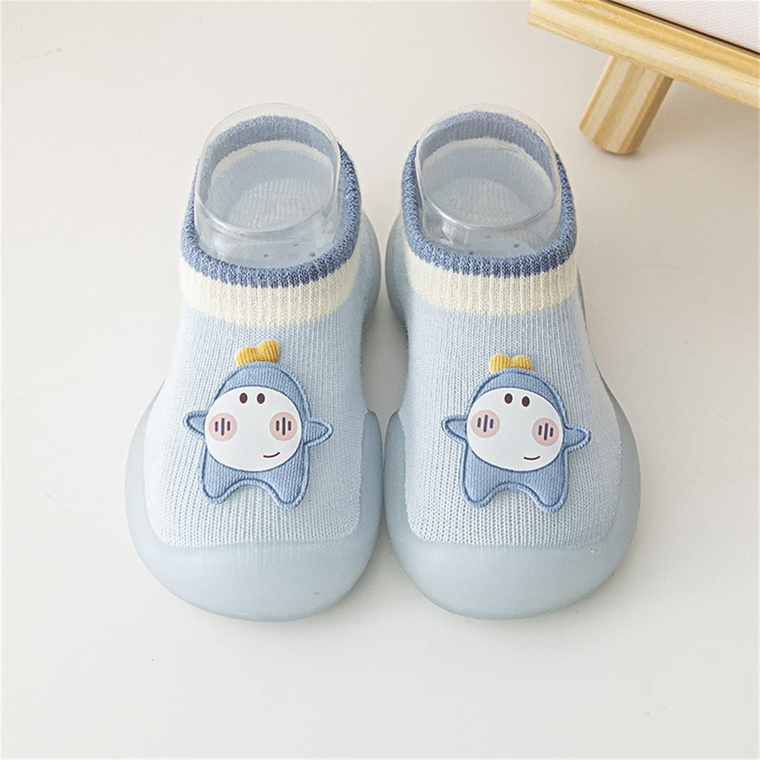 Toddler Kids Infant Newborn Baby Boys Girls Shoes First Walkers Cute Cartoon Antislip Baby Soft (Blue, 0-6 Months)