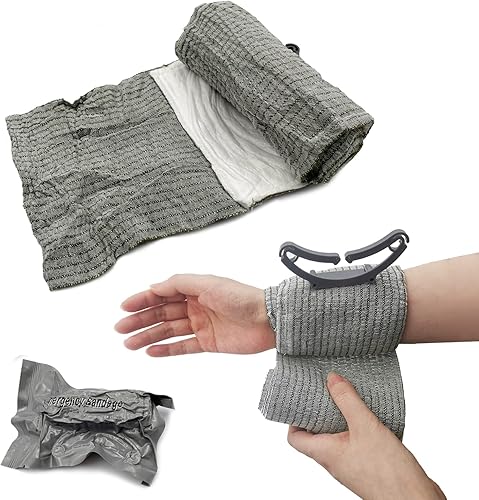Miniatura 2 de Vendaje de emergencia israelí de 4 pulgadas, vendaje de compresión médica sellado al vacío, vendaje para heridas traumáticas, kit de primeros