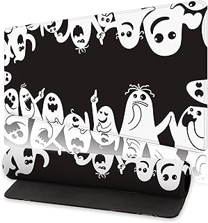 قاعدة ماوس للألعاب ولوحة المفاتيح للكمبيوتر بتصميم شبح مضحك، قاعدة غير قابلة للانزلاق وحافة مخيطة للمنزل والمكتب والألعاب والعمل من انكسووم، 80 × 30 سم